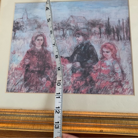 Vintage Edna Hibel Breton Fields framed print limited edition gild frame - Picture 6 of 7
